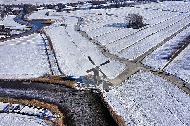 Winters vertier in de Alblasserwaard. stock-image by Agami/Jacques van der Neut,