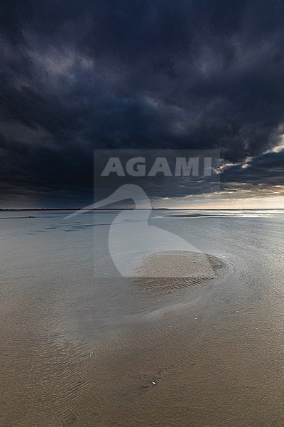 Thunderclouds over the beach of Texel stock-image by Agami/Wil Leurs,