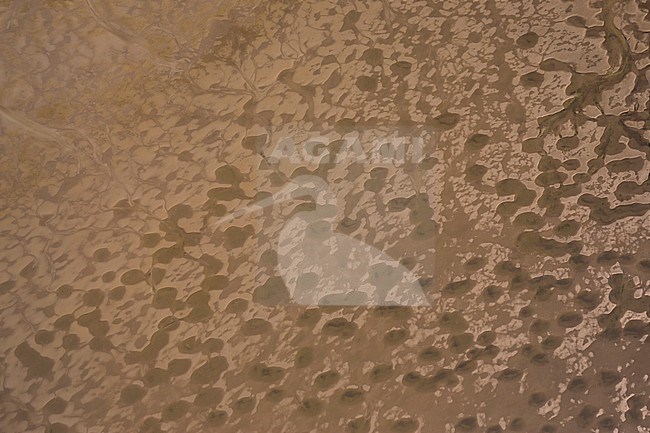 View from a plane. Tidal creeks and mudflats at the Germany Wadden Sea. stock-image by Agami/Ralph Martin,