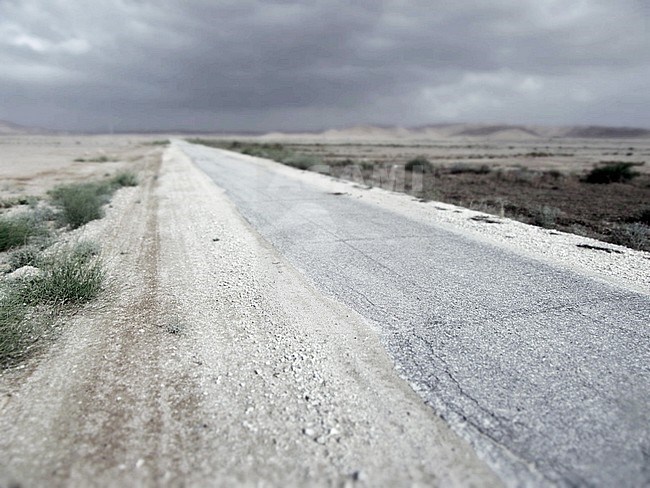 Zandweg in de Israelische woestijn; Dirtroad in Israeli desert stock-image by Agami/Marc Guyt,