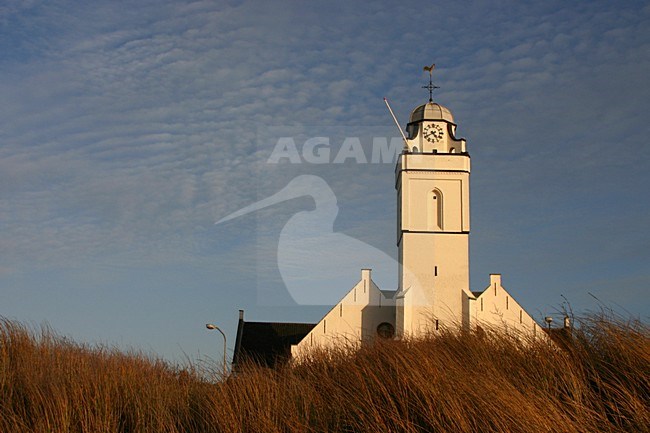 White church Katwijk Netherlands, Witte Kerk Katwijk Nederland stock-image by Agami/Bas Haasnoot,