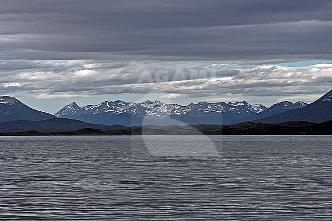 Beagle Channel scenery, in the Tierra del Fuego Archipelago of Argentina in the extreme southern tip of South America between Chile and Argentina. stock-image by Agami/Pete Morris,
