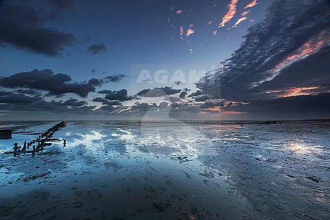 Cloudy skies above the Wadden Sea stock-image by Agami/Wil Leurs,