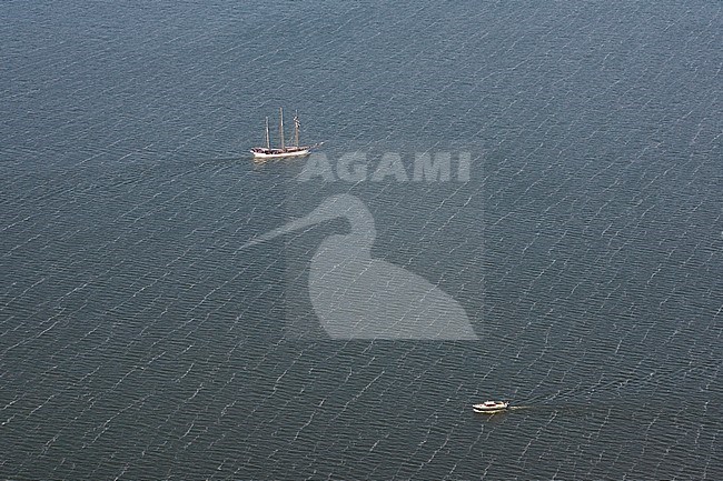 Luchtfoto van boten op zee; Aerial photo of boats at sea stock-image by Agami/Marc Guyt,