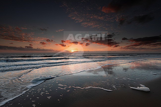Breakers on the North Sea beach stock-image by Agami/Wil Leurs,