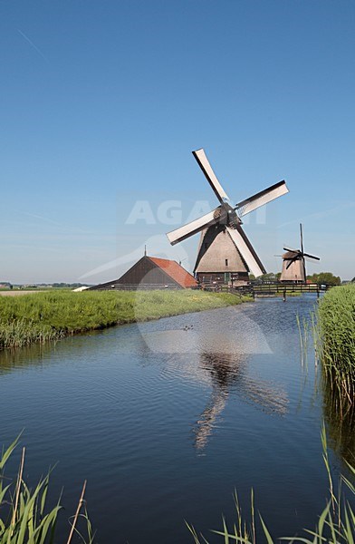 Windmolen Schermerhorn Nederland, Windmill Schermerhorn Netherlands stock-image by Agami/Wil Leurs,