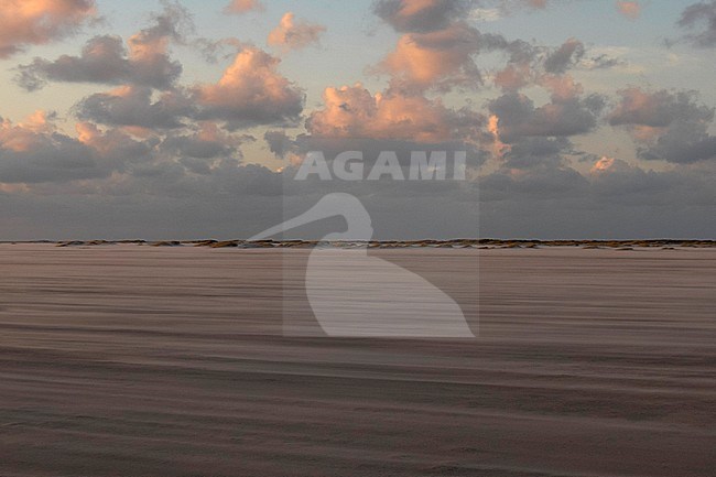 Norderoogsand at dusk on a windy day, Germany. stock-image by Agami/Ralph Martin,