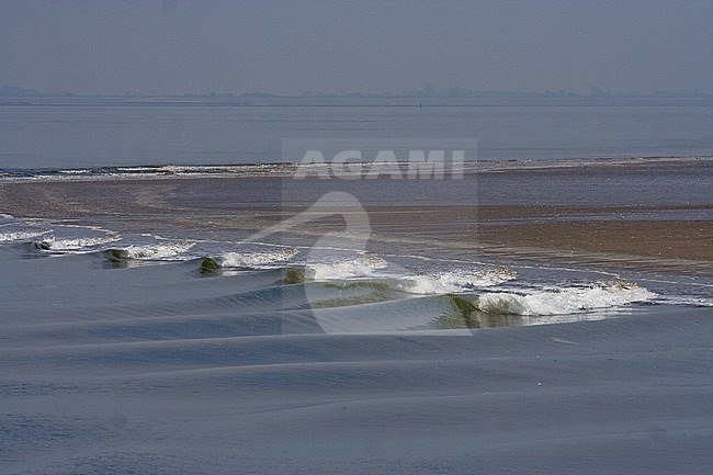 Small waves at the Wadden Sea near Schiermonnikoog, Netherlands stock-image by Agami/Bas Haasnoot,