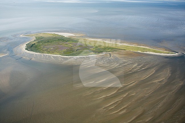 Luchtfot van het eiland Griend; Aerial photo of Griend stock-image by Agami/Bas Haasnoot,