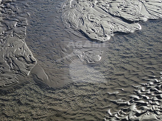 Close up van zandstructuren en water; Close up of sand structures and water stock-image by Agami/Marc Guyt,